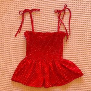 SHEIN smocked polka dot tank - size S
